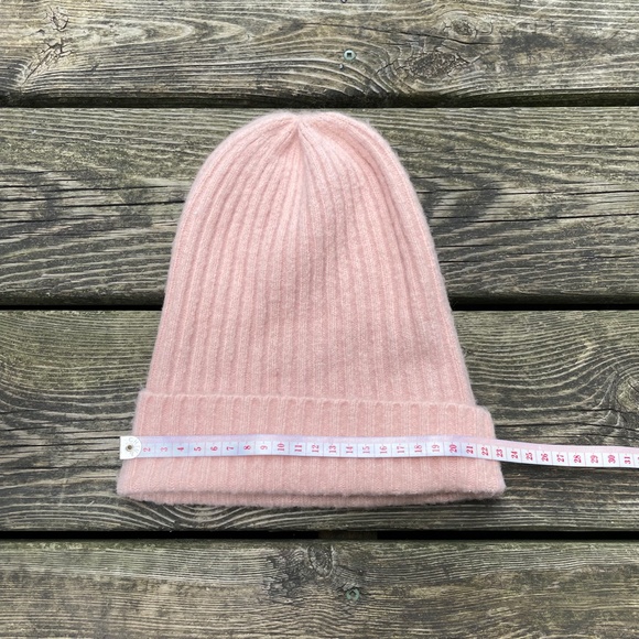 Hat: Light Pink Ribbed Women's Winter Hat - Picture 3 of 4